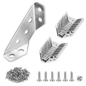 12-Pack Universal Stainless Steel Furniture Corner Connectors with Screws - Heavy Duty Triangular Support Brackets for Wood Furniture, Drawers, Cabinets, Tables, and Chairs