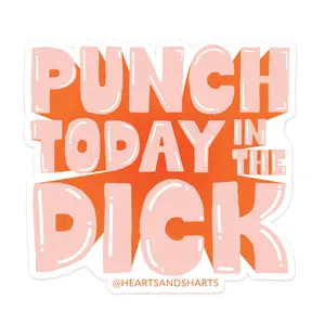 NEW PUNCH TODAY - PINK ILLUSTRATED 3X3 VINYL STICKER