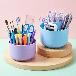 360° Rotating Desk Storage Caddy – All-in-One Organizer for Stationery, Remotes & Phones – Ideal for Home Office, Dorm, or Vanity