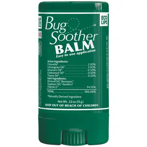 ECO LIPS, INC. Bug Soother Balm Natural Mosquito Repellent 0.52 oz. Easy-to-Use Stick with Lemon Grass, Vanilla, and Almond Oil for Outdoor Protection