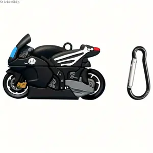 2026 New Cool Motorcycle Pattern Headphone Case, Soft Full Protective Cover Compatible with Apple AirPods 1 2 3 4, Pro and Pro 2nd Generation, Shockproof Anti-Scratch Skin-Friendly Shell, Trendy Biker Stylish Wireless Earbud Accessory, Ideal for Daily Com