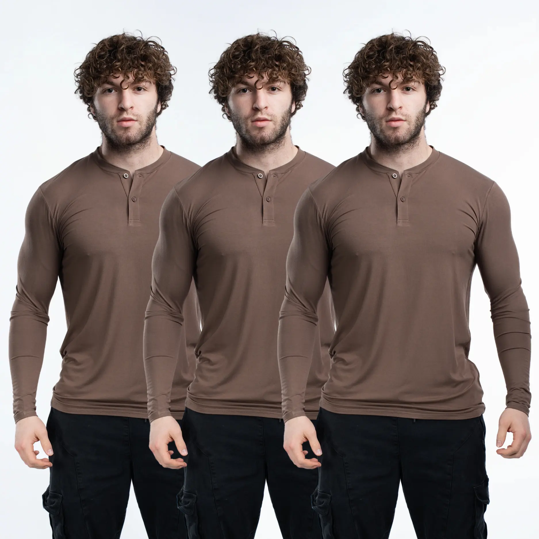 Long Sleeve 3PK Mocha