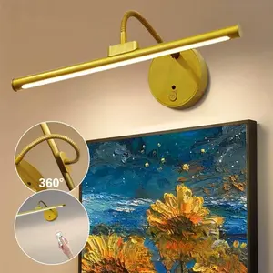 USB Rechargeable Wall Mounted LED Light, Dimmable Picture Light with Remote Control & Timing Function, Adjustable Wall Light for Painting, Portrait, Wall Art, Interior Led Lights