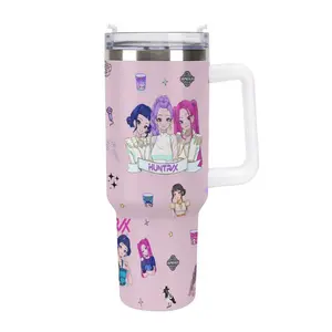 Kpop Huntrix Tumbler 40oz, Kpop Demon Hunters Tumbler, Kpop Huntrix Drinkware, Huntrix Tumbler, Huntrix Mira Rumi Zoey Fan Huntrix Girls Tumbler