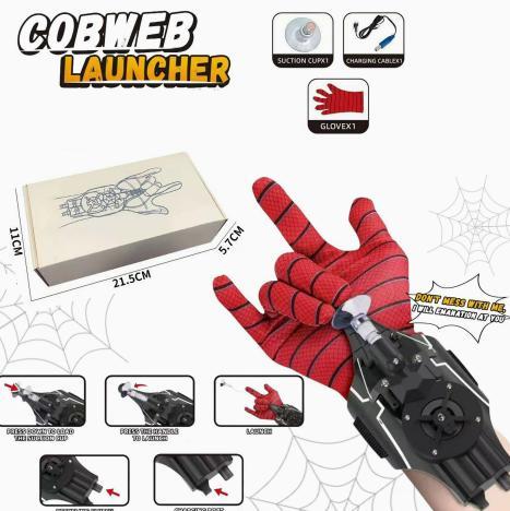 1. Spider Web Launcher Glove Toy, Rechargeable Spider Shooter with Suction Cup Dart, Super Hero Cosplay Wrist Toy Gift for Boys Kids