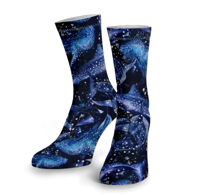 Spacefish Army Whale Shark Wonderland Eco Dive Socks – Quick-Dry, Stretch Fit, One Size
