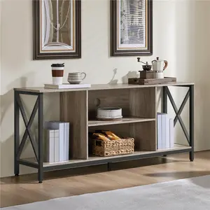 Yaheetech TV Stand For  up to 65 Inches TV Console Table with Storage Rustic Industrial Style Entertainment Center for Living Room