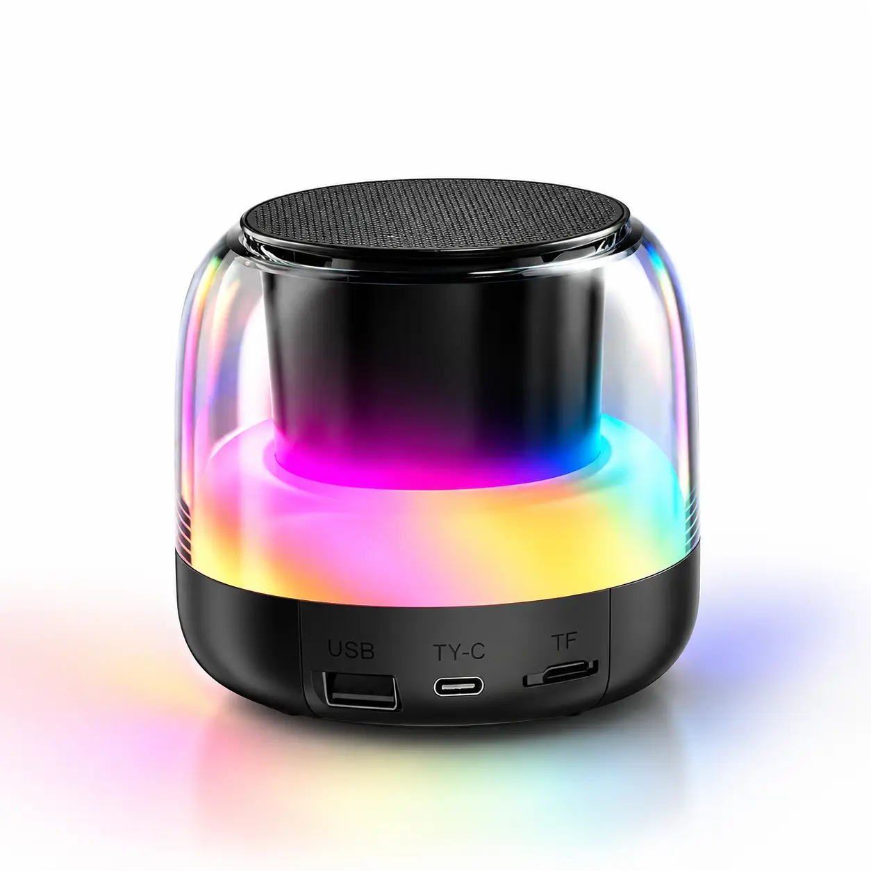 Portable Bluetooth Speaker with Deep Bass & RGB Lights, IPX7 Waterproof Wireless Speaker, Bluetooth 5.3, Dual Pairing, TF Card/USB, 4H Playtime for Camping, Beach, Party & Home