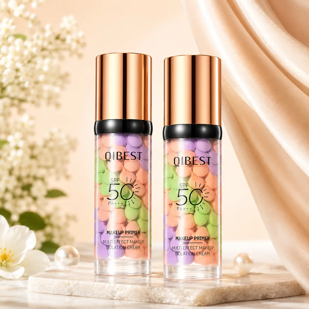 2Pcs SPF 50 3 Color Corrector Primer,  3-In-1 Sunscreen Isolation Cream, oil Control & Moisturizing Skin Tone,  Long-lasting Face Tinted Moisturizer, Perfect Gift for a Girlfriend or Mother for Birthdays,  Valentine's Day or Mother's Day