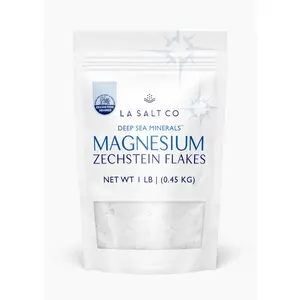 LA SALT CO Deep Sea Minerals Magnesium Zechstein Flakes 1 lb Pure 15g Elemental Magnesium for Luxurious Bath Ritual Healthcare