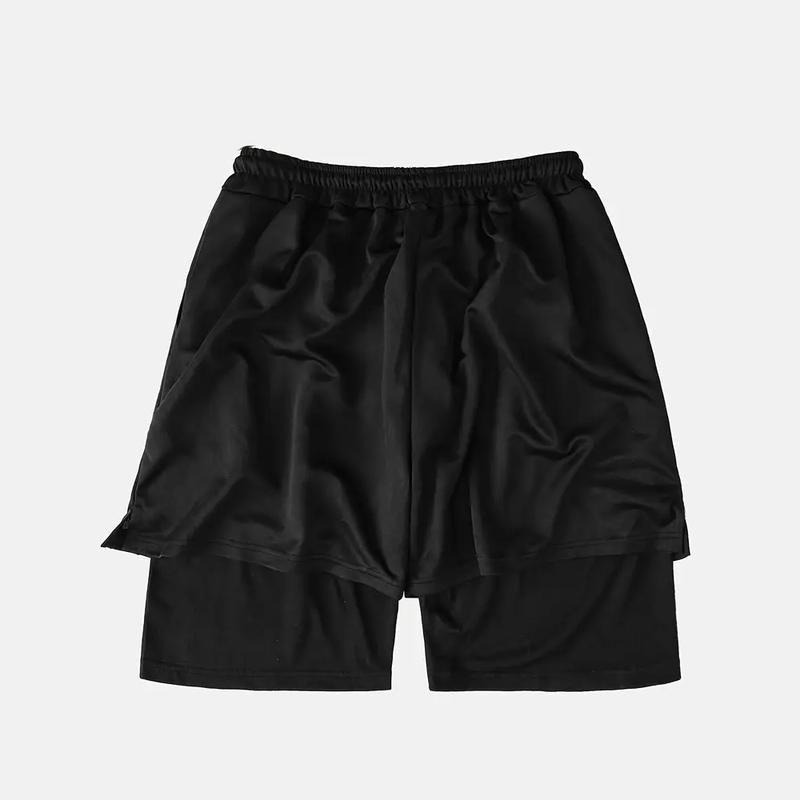 Demon Slayer Akaza  Upper Moon Three Anime 80s 90s Double-Layer Sports Shorts Graphic Shorts Black Camo Streetwear Shorts Men Outfits Men Vacation Outfits Shorts