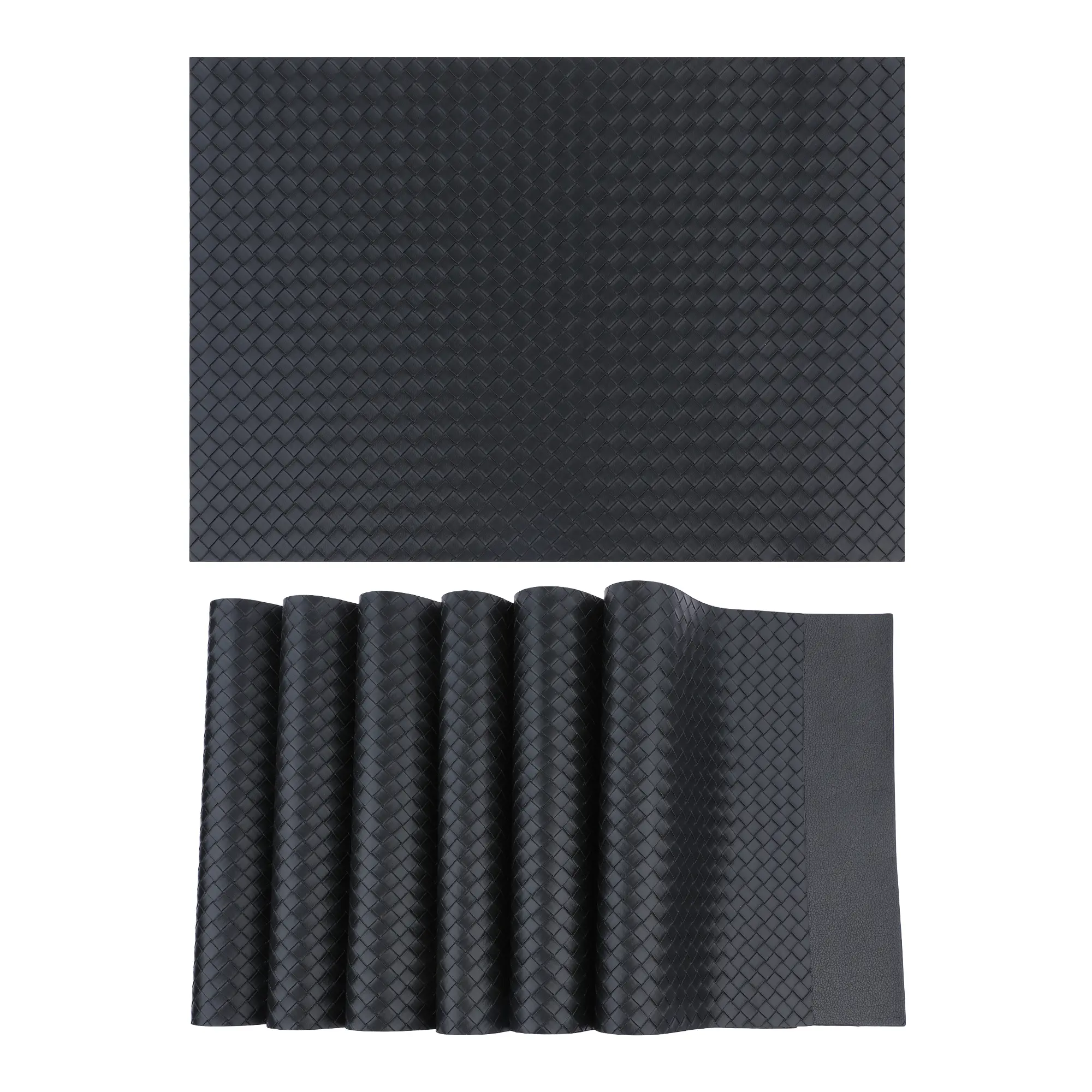 REGALWOVEN Placemats Set of 6 Leather Placemats for Kitchen Dining Table Decor Heat Resistant Table Placemats Wipeable Table Mat 17*12in