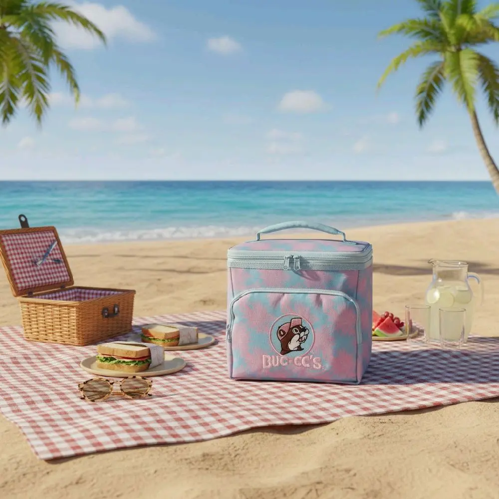 Buc-ee's Pink Palm Trees Lunch Box Cooler