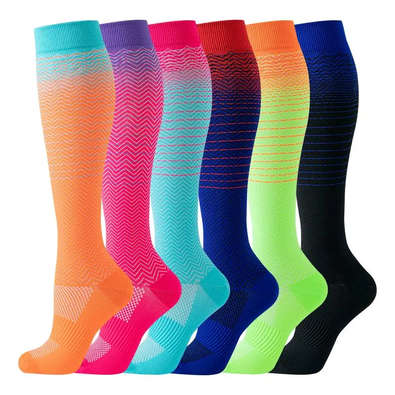 Compression Socks, 6 Pairs Sock Set Foot Comfy Breathable Sports Fit Socks for Running Jogging Cycling, Athletic Socks for Men & Women, Breathable Soft Socks, Breathable Polyester Socks