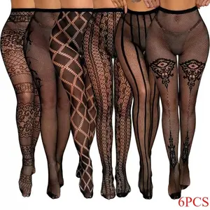 2026 New 6/3/1 Pack Black Fishnet Stockings, High Waist Suspender Pantyhose Set, Trendy Women's Outfit Accessories