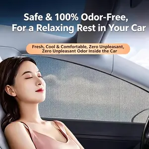 4PCS Magnetic Sedan Car Privacy Sun Shade | See-Through Breathable Mesh Side Window Curtain, Anti-UV Anti-Mosquito For In-Car Rest & Breastfeeding