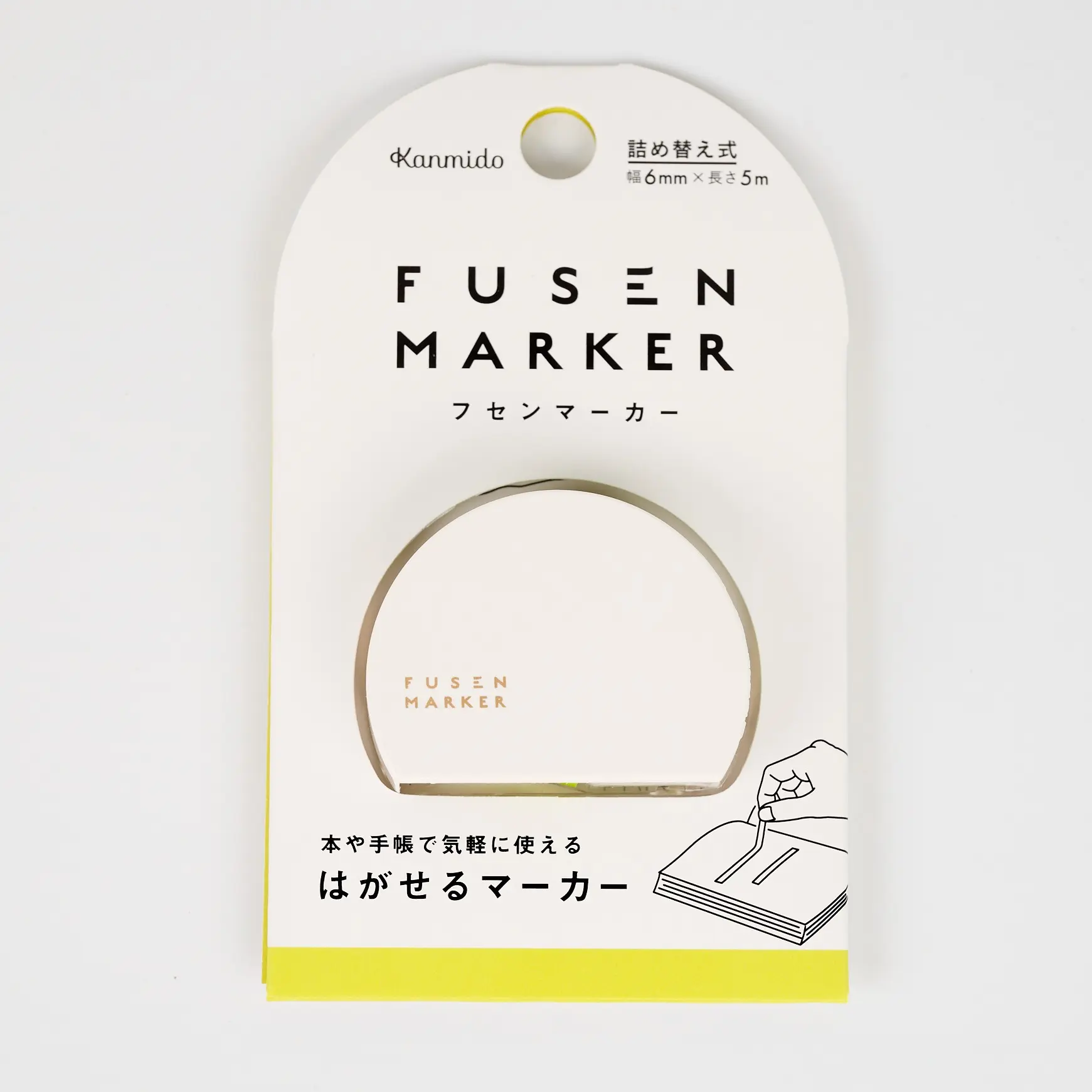 Kanmido Fusen Marker Tape Highlighter | Highlighting Sticky Notes for Office & Journaling | Japanese Stationery