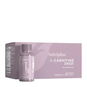 Nutriplus L-Carnitine Shot with Green Tea Extract & Vitamin B6 - Natural Citrus Flavor, Caffeine-Free, Non-GMO, GMP-Certified, 15x50ml