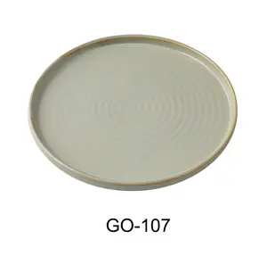 Yanco GO-107 Golden Coast Scratch-Resistant Dinner Plate, 7.25x0.75 in. Round China Plate with Upright Rim - Pack of 36