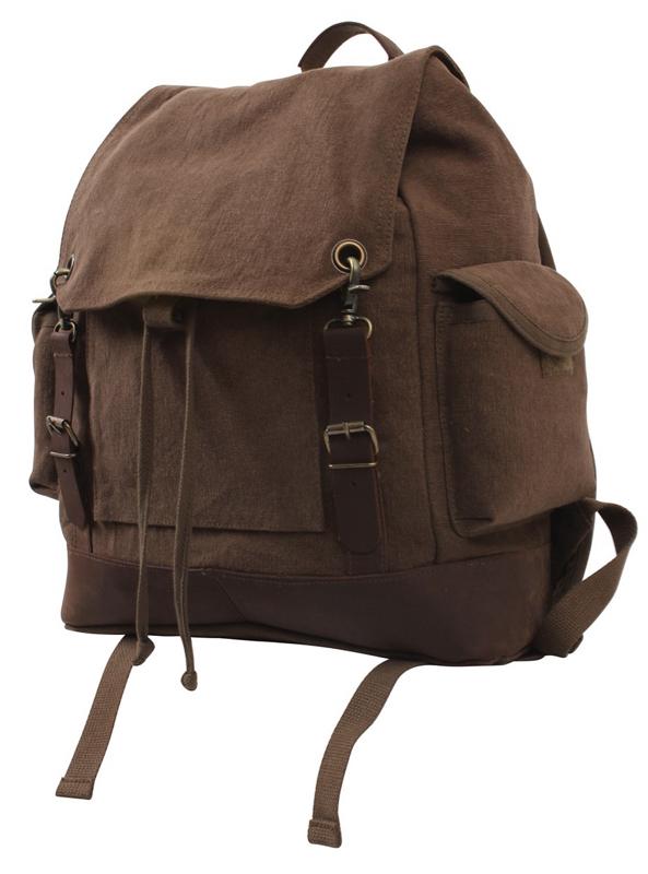 Rothco Vintage Expedition Rucksack - Classic Canvas Backpack for Everyday Adventures, Top Grade Water-Resistant Canvas, Spacious Compartment, Comfortable Straps