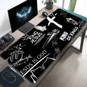 1pc Large Christian-themed Gaming Mouse and Table Mat with Non-slip Rubber Base, Washable for PC, Laptop, Keyboard, Office and Gaming Desks - Unisex Computer Accessories