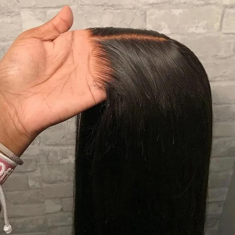 Straight Glueless 9x6 7x5 6x4 Pre Cut Lace Wig Human Hair Bone Straight Pre Plucked Real Human Hair Bling Hair Fashion Natural Black 150% Density backtoschool, Bone Straight Wigs, Back To School