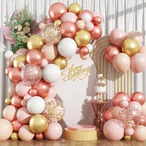 102pcs Rose Gold Balloon Arch Kit, Party Balloon Garland, Metal Soft Balloons, Women's Balloons, Princess Baby Shower Decor, Balloon Party Supplies