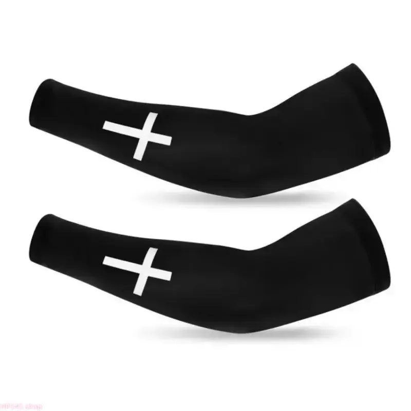 Cross Pattern Polyester Compression Arm Sleeves - Breathable Cooling, Elastic Design Fashion Accessories Ideal for Football, Running, Outdoor Training