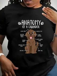 100% Cotton Unisex Funny Anatomy Labrador Retriever Chocolate Lab Dog Owner T-Shirt for Men Women Girls  Graphic Printed Casual Round Neck T shirt