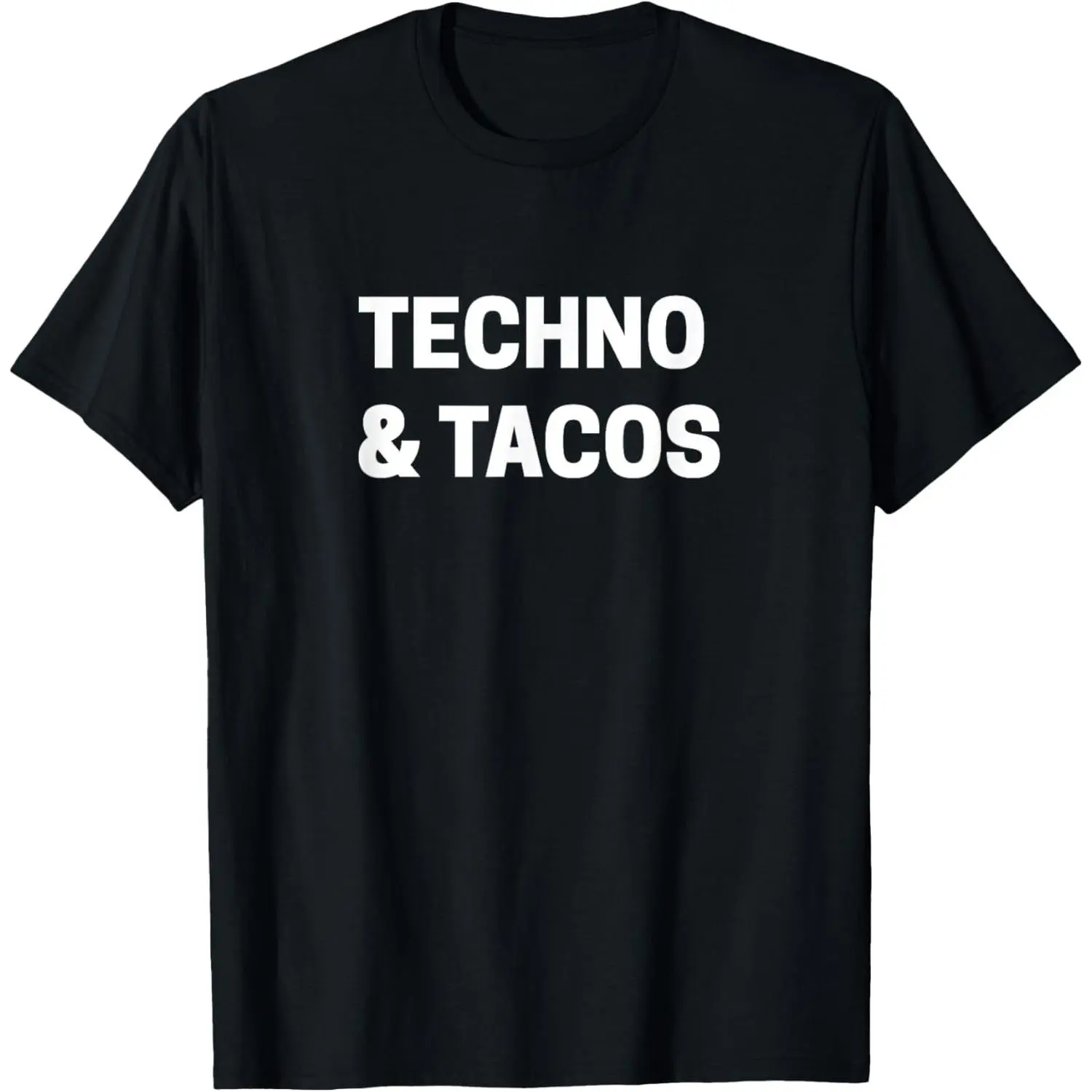 100% Cotton Techno & Tacos T-shirt Music Lover DJ Rave EDM Tee T-Shirt