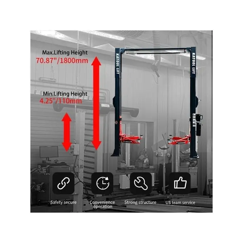 11000lbs Single Point Lock Release Direct Drive Two Post Lift 2 Post Lift Auto Lift 2-post Lift Clear Floor Car Lift, AS110D