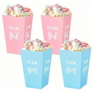 Gender Reveal Party Popcorn Boxes, Disposable 10pcs Gender Reveal Party Supplies, Party Decorations, Birthday Decorations, Party Favors
