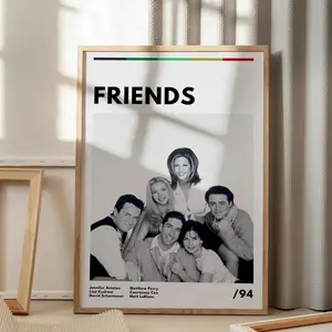 Friends TV Show Minimalist Poster - Aesthetic Wall Art, 90s Sitcom Print, Vintage Home Decor, Fan Gift, Pop Culture Design, Digital Print