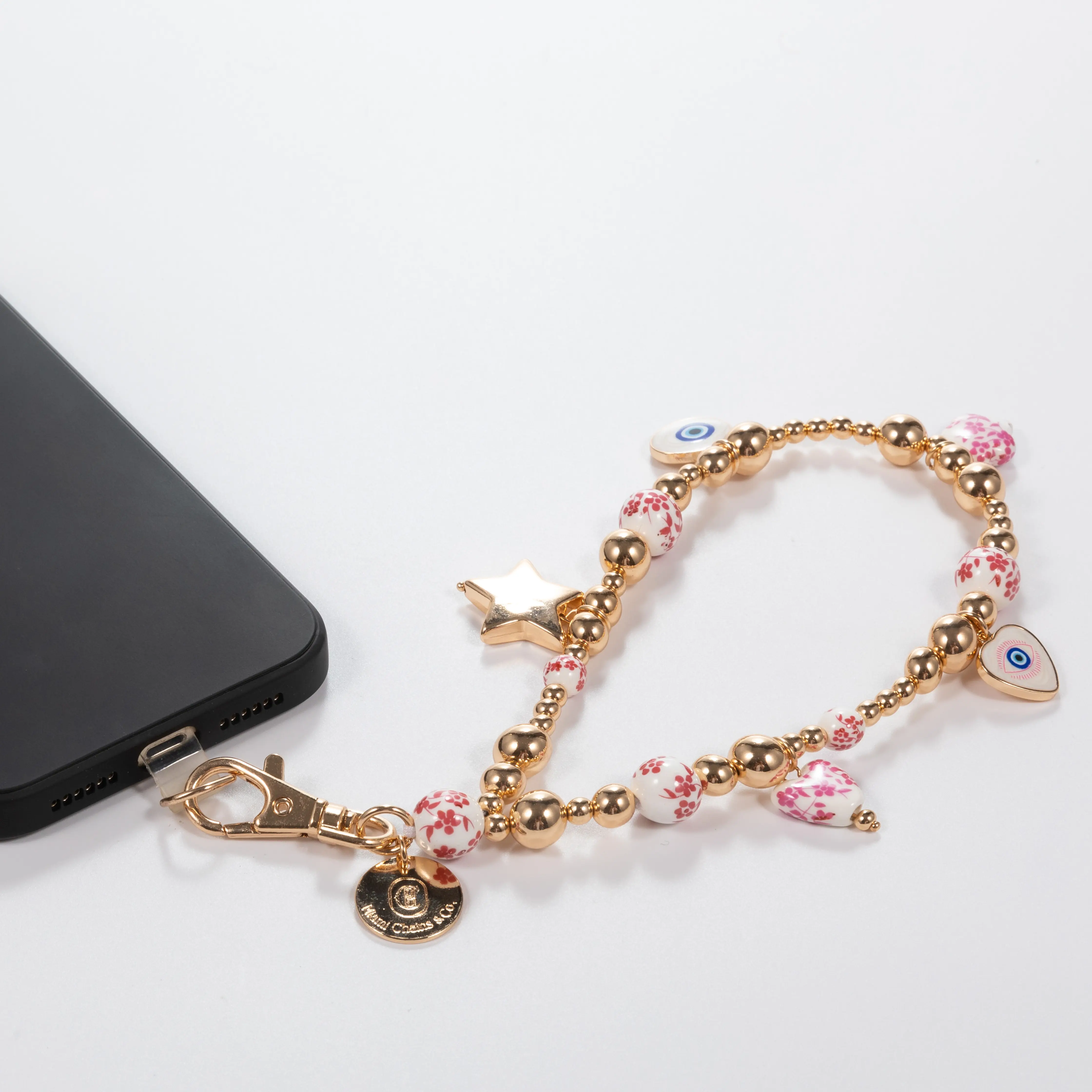 Petal Pop - Gold & Blush Phone Charm