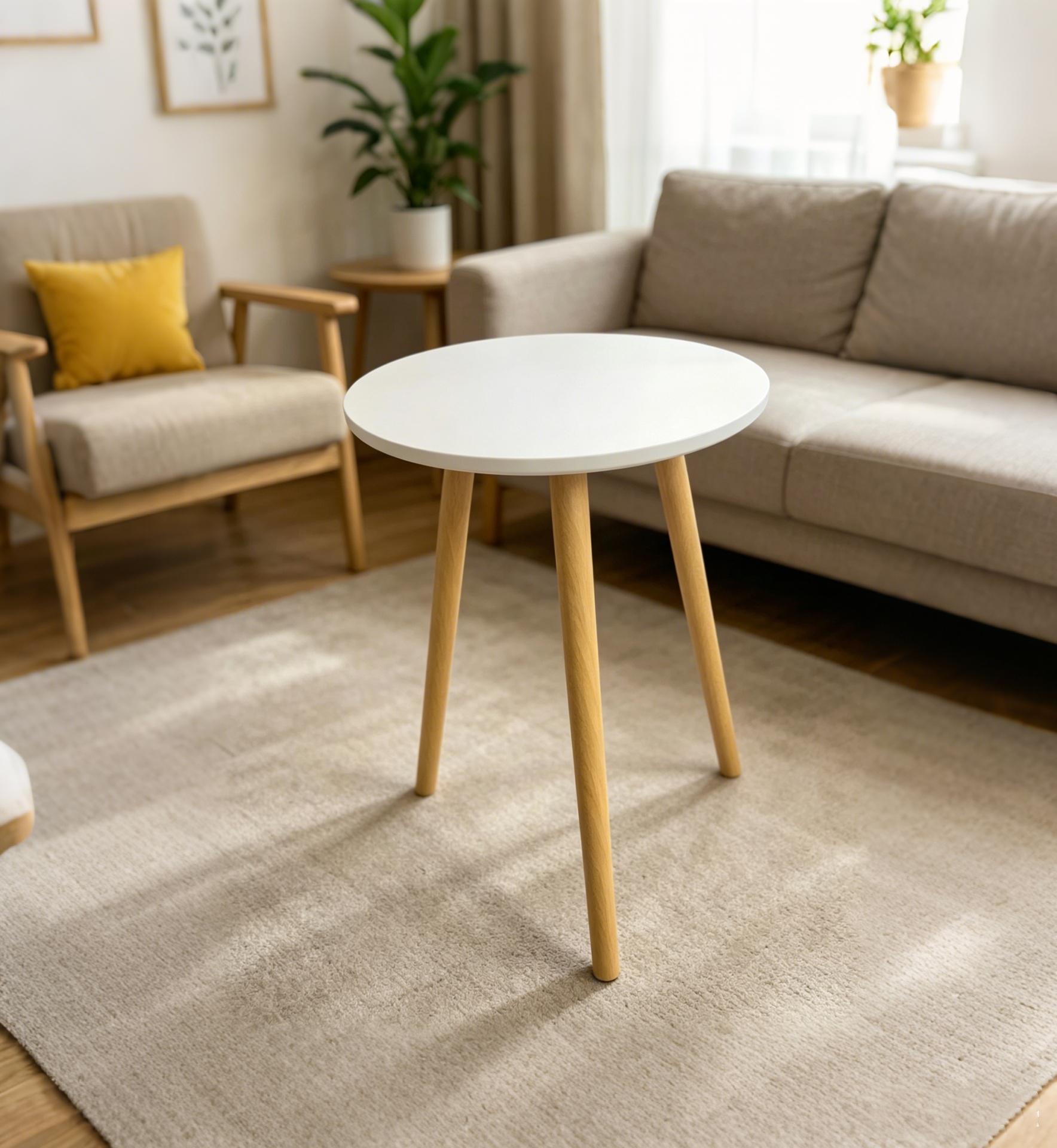 Compact Timeless Indoor Side coffee Table - Versatile for Living Room, Bedroom, Indoor Spaces (Furniture, Tables & Desks)