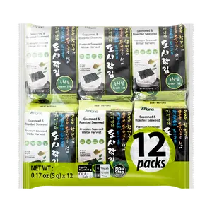 JAYONE Korean Roasted Seaweed Snacks, Green Tea Flavor, 12 Packs (60g) - Healthy & Delicious Snack