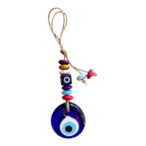 Hand Painted Evil Eye Wall Decor - 7.5'' X 2'' - Perfect for Hanging Ornaments Hangable Decoration