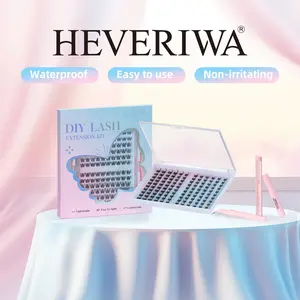 HEVERIWA Lash Clusters with Invisible Band DlY Eyelash Extension Kit Bond and Seal Eyelash Glue and Lash Remover Beginner Friendly Individual Lashes Waterproof and Long lasting Makeup for Girl Cosmetic Springtok