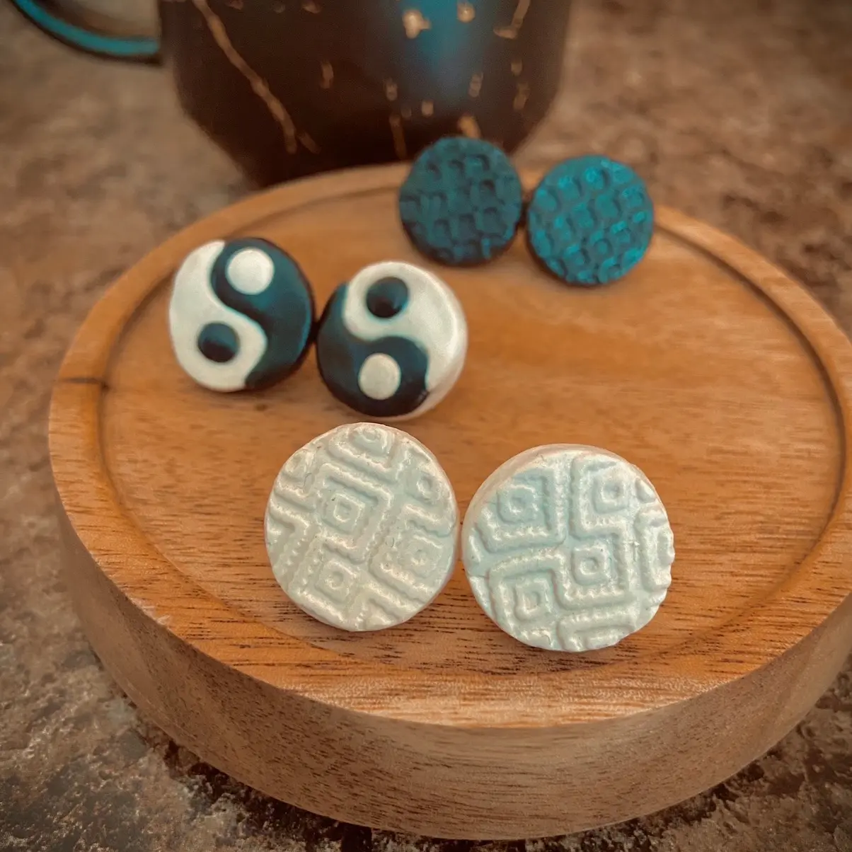 3 piece handmade stud earring set