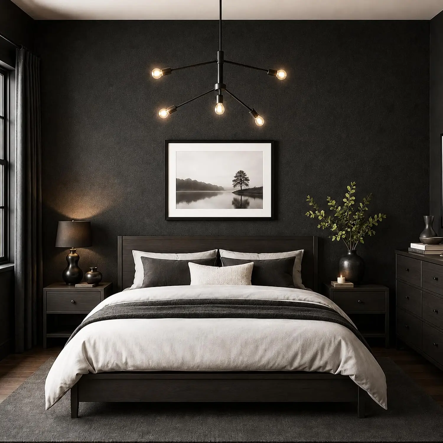 17.7"x 118" Peel and Stick Wallpaper Matte Black