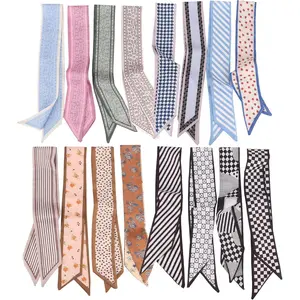16Pcs Fashion Scarves for Women,Satin Head Scarf Silky Boho Scarves Scarf for Handbags Accessories
