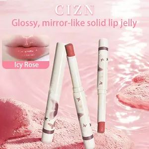 Glass Light Butterfly Solid Lip Balm, Plump Lips Moisturizing Hydrating Dewy, 6 Colors Available, Long Lasting Non-Sticky, Suitable for All Skin Types