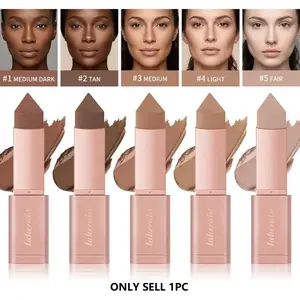 Contouring Stick Balm, Multi-Functional Highlighter, Easy Application, Natural Look, Matte Smooth Texture, Long-Lasting, 5 Colors for All Skin Tones