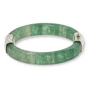 Mine Finds by Jay King Sterling Silver Brazilian Green Quartz Hinged Bangle Bracelet