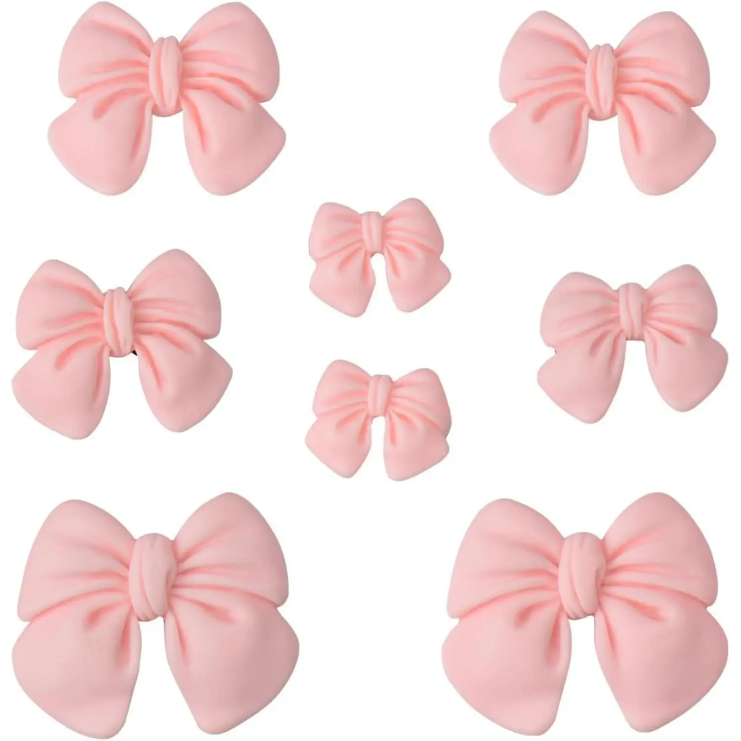 8PCS Pink Bow Shoe Charms Set - Cute Bow Shoe Accessories for Women, Kawaii DIY Clog Shoe Decorations, Girly Garden Shoes Decor