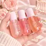 3PCS Moisturizing Lip Balm, 3 Counts/set Hydrating Glossy Lip Glaze Stick Plumping Lip Oil for Girls & Women, Fall Gift, Christmas Gift, Lip Stain, Skincare, Non-Sticky, Lightweight, Dewy High-Shine Finish, Sheer Tinted Color, 3 Shades, Daily Lip Care