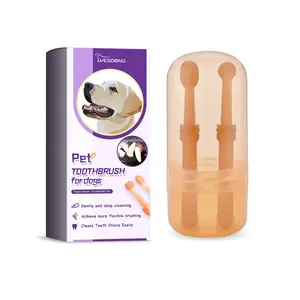 Toothbrush for Cat/Dog 2 Pcs Set Tongue Clean Tooth Whitening & Cleaning, Mouth Fresh -P et Teeth Repairing Kit,Dogs Cats Tartar Remover Tool