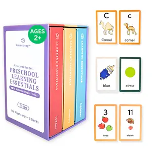 170 Preschool Flashcards | Letters, Numbers, Shapes, Colors | Brainstrong Preschool Learning Esssntials | Three Boxes, 170 Flash Cards