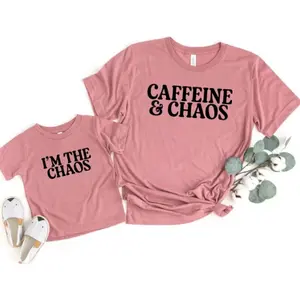 Caffeine and Chaos I'm The Chaos Mother and Baby Matching Shirts, Mama Mini Shirt, Mothers Day Gift, Mama Baby Shirt, Coffee and Chaos, Mom Gifts