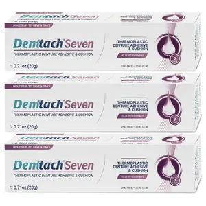 [HOT! 2026] Denttach Seven Thermoplastic Denture Adhesive Soft Reline for Dentures .70 oz (Pack of 3)- BLACK FRIDAY SALE 51%